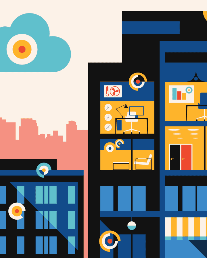 Illustration of smart building