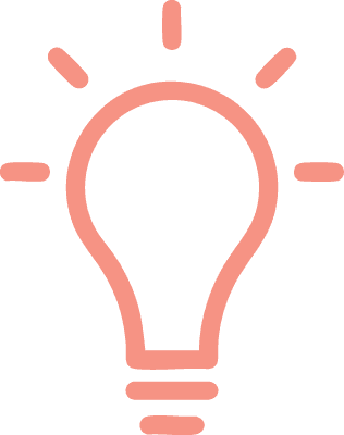 Illustration of a pink light bulb.