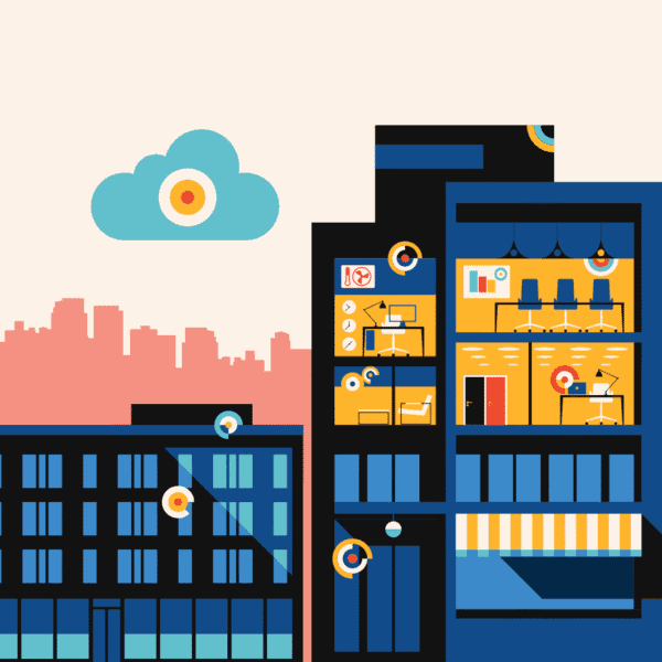 illustration of a smart building