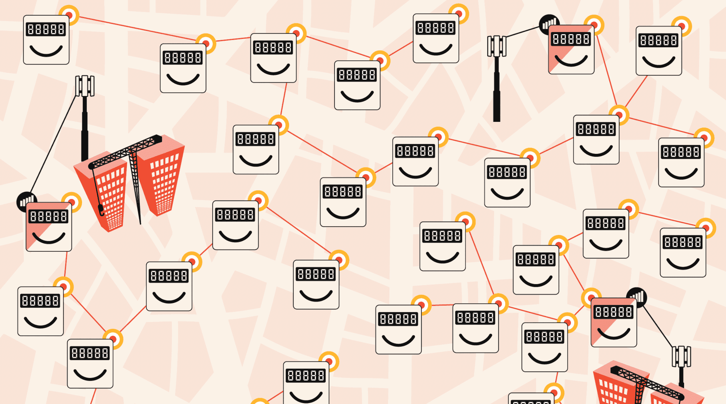 Illustration of an advanced metering infrastructure aka AMI