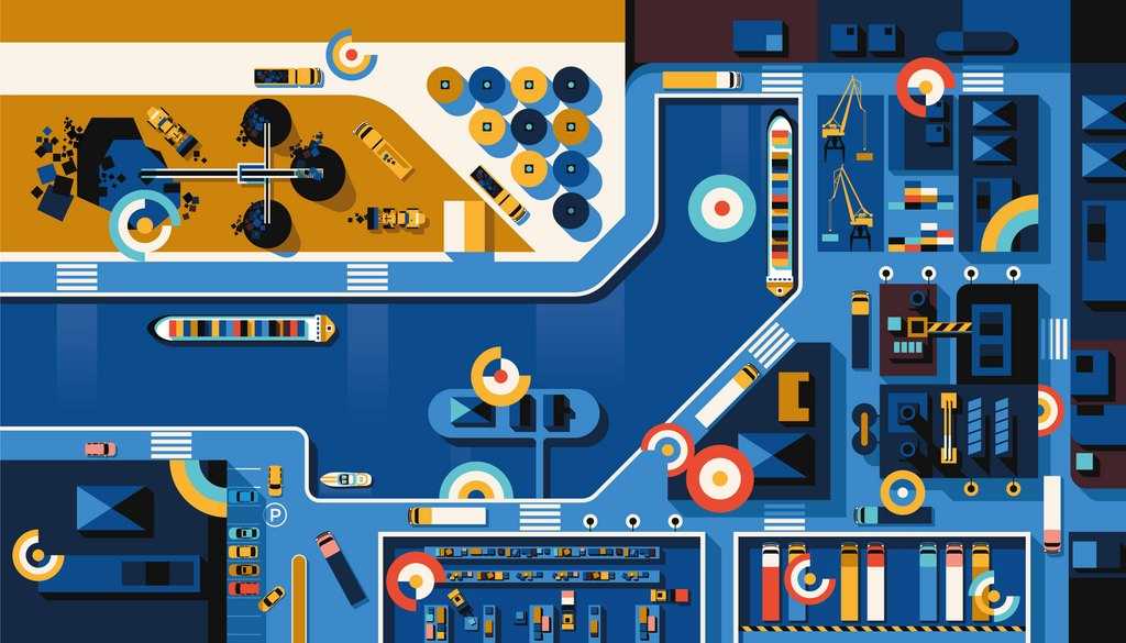 Illustration of smart supply chain management using RTLS asset tracking solution