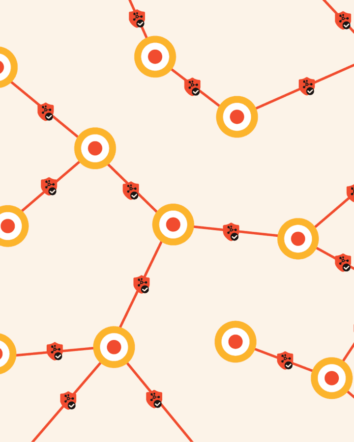 Illustration of hop-to-hop network encryption