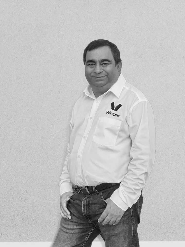 Black and white image of Ashish Sahay, the Country manager of India at Wirepas.