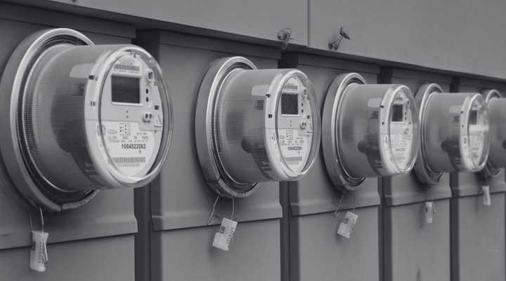 Image of a row of digital smart meters