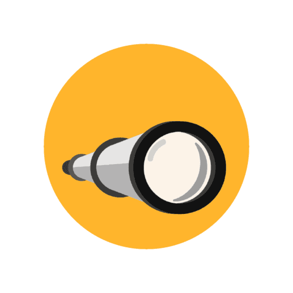 Illustration of a telescope, referring to monitoring the IoT network performance via Wirepas Networking Tool