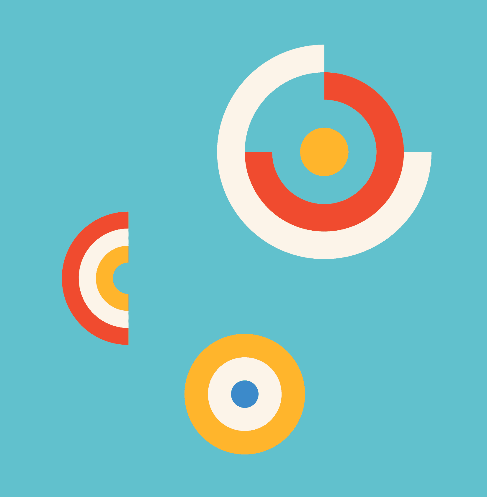 Illustration of swirls with turquoise background