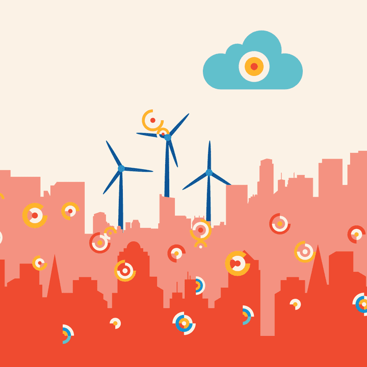 Illustration of a smart metering scenery