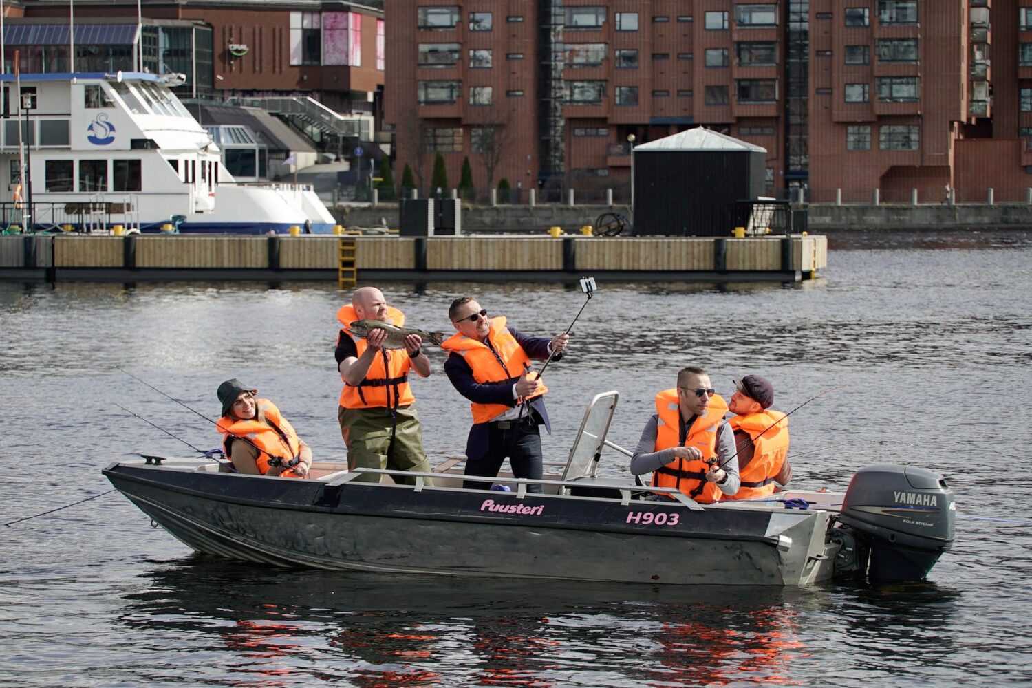 Picture of Wirepas employees fishing